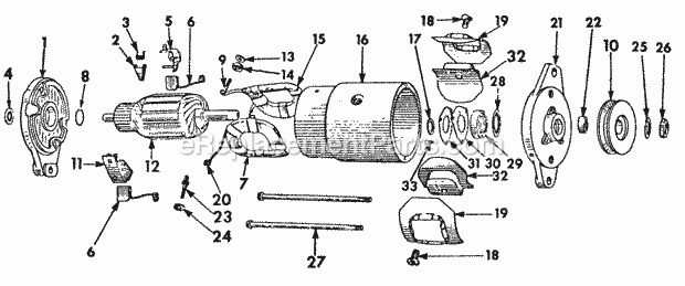 Starter Generator Diagram and Parts List for 169 2050048U Cub Cadet Lawn Tractor